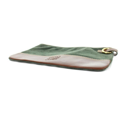 Loewe Pouch Case Multi Suede Leather Switch Anagram Brown Green