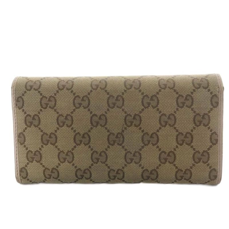 Gucci Brea Heart Wallet Bifold GG Canvas Beige 0959