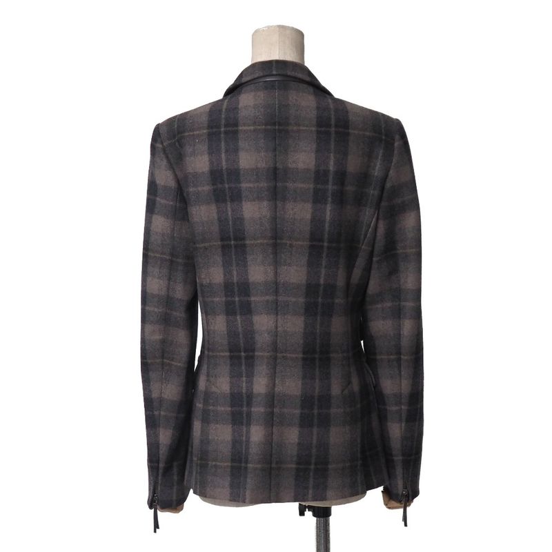 Max Mara Jacket 42 Single Leather Trim