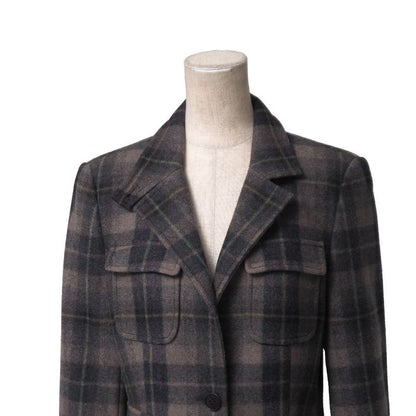 Max Mara Jacket 42 Single Leather Trim