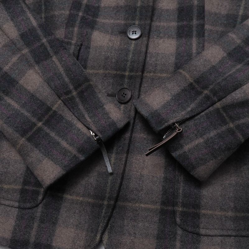 Max Mara Jacket 42 Single Leather Trim