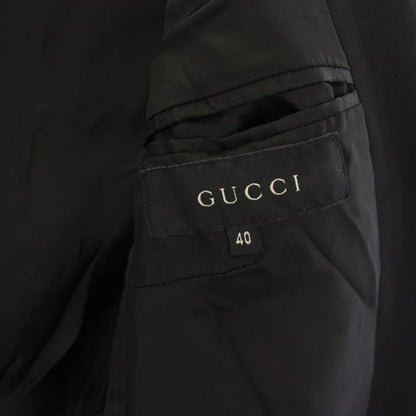 Gucci Jacket Zip Up Stand Collar Wool 40 Black