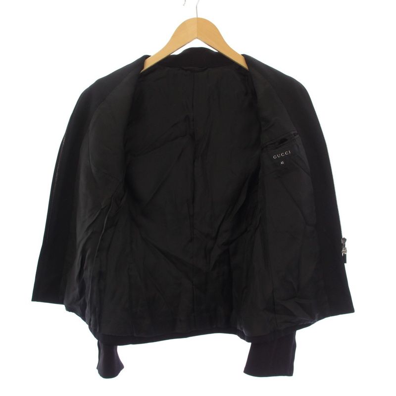 Gucci Jacket Zip Up Stand Collar Wool 40 Black