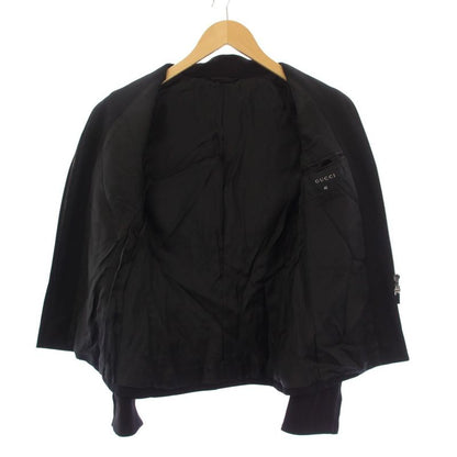 Gucci Jacket Zip Up Stand Collar Wool 40 Black