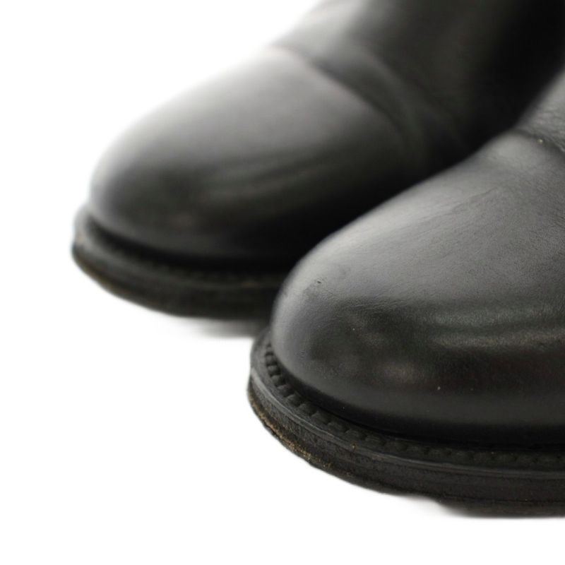 Chanel Side Gore Boots Short Leather CC Logo Vibram Sole 36c Black YT