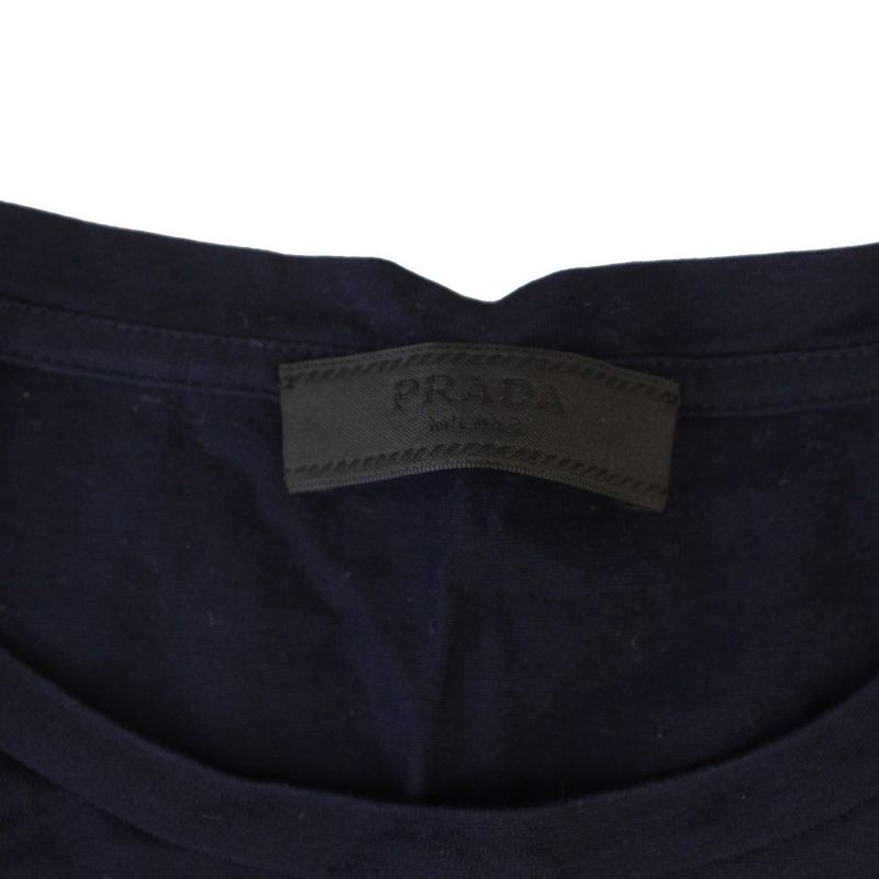 Prada T-Shirt Long Sleeve Crew Neck L Navy Blue