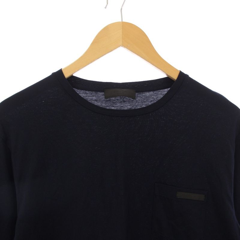 Prada T-Shirt Long Sleeve Crew Neck L Navy Blue