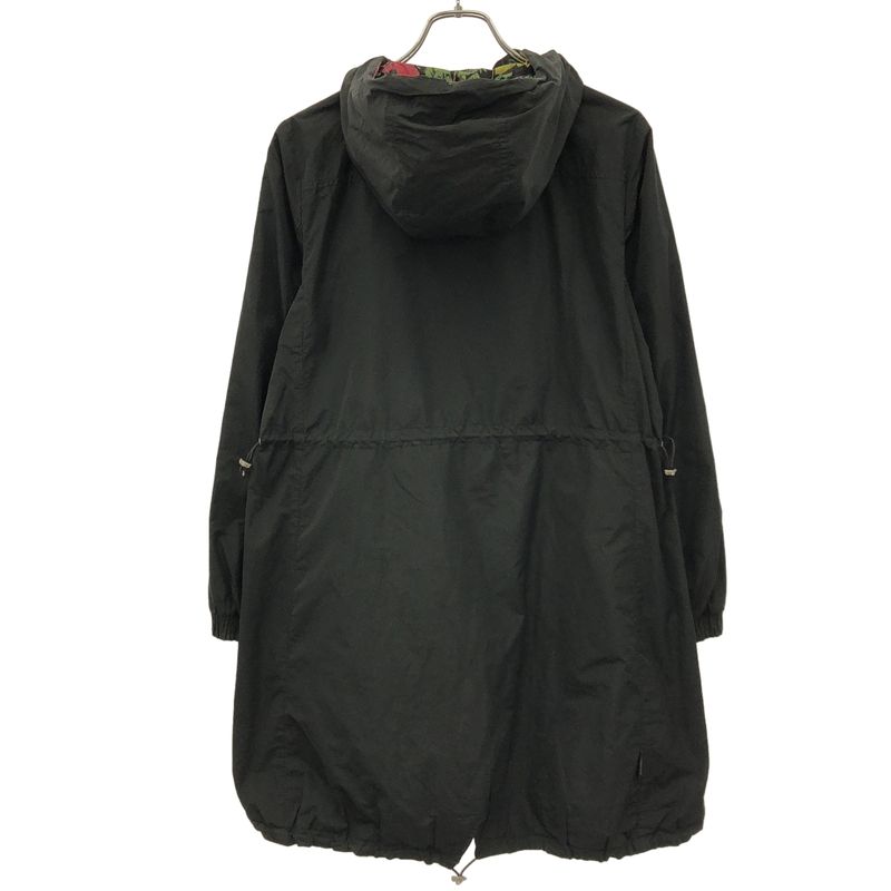 Moncler Eufrasia Flower Print Reversible Nylon Hoodie Black 0