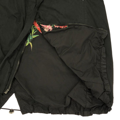 Moncler Eufrasia Flower Print Reversible Nylon Hoodie Black 0