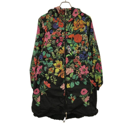 Moncler Eufrasia Flower Print Reversible Nylon Hoodie Black 0