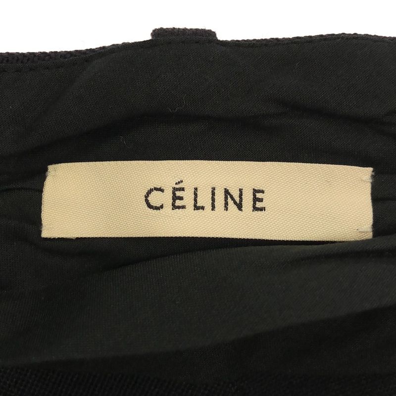 Celine Center Slit Wool Skirt 2 Dark Navy 38