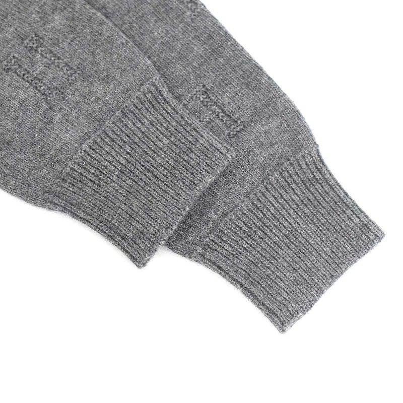 Hermes Hlogo Jacquard V-neck Knit Sweater Gray 34