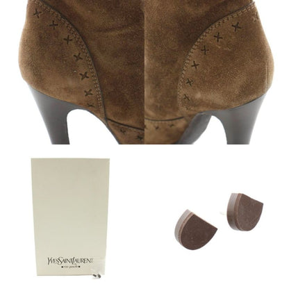 Saint Laurent Yves Long Boots Suede Tassel 35 Brown KU