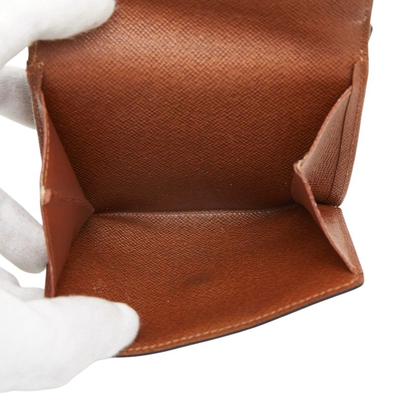 Louis Vuitton Monogram Portefeuille Elise Double Hook Trifold Wallet Brown