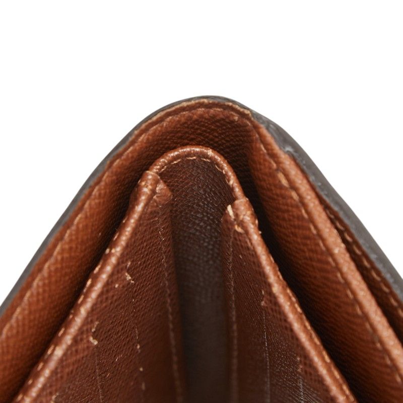 Louis Vuitton Monogram Portefeuille Elise Double Hook Trifold Wallet Brown