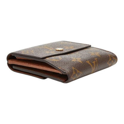 Louis Vuitton Monogram Portefeuille Elise Double Hook Trifold Wallet Brown