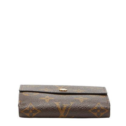 Louis Vuitton Monogram Portefeuille Elise Double Hook Trifold Wallet Brown