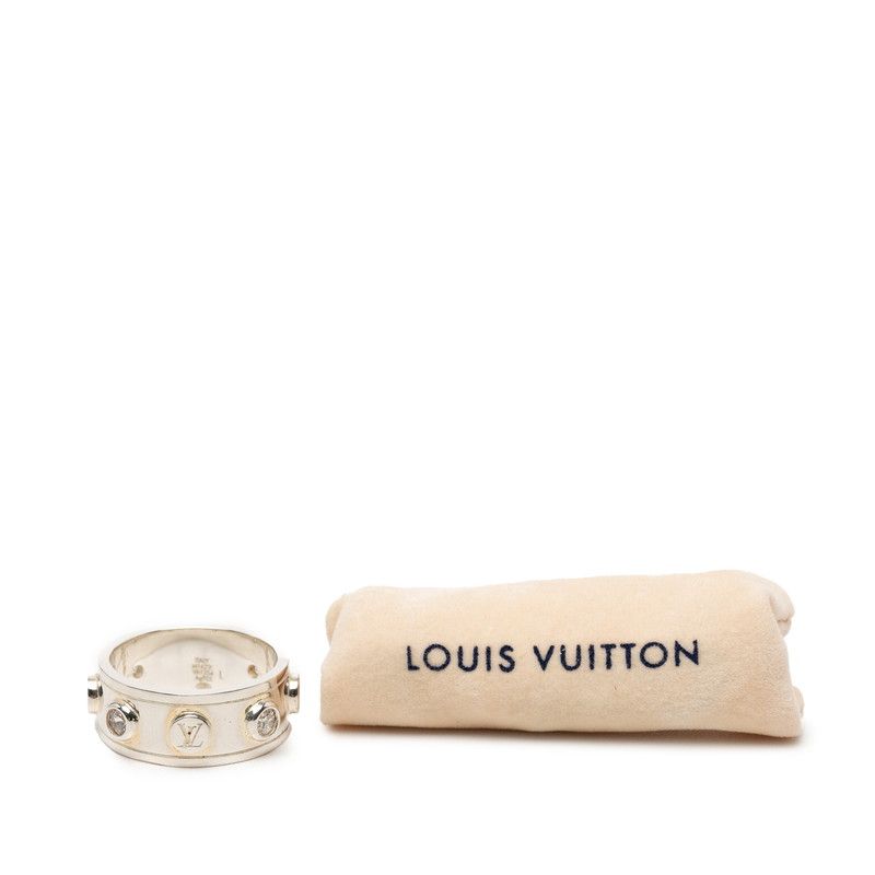 Louis Vuitton LV Studded Ring L Silver Zircon