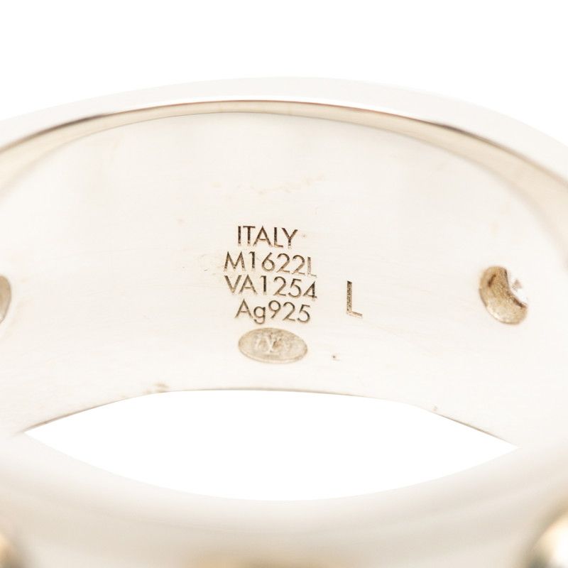 Louis Vuitton LV Studded Ring L Silver Zircon
