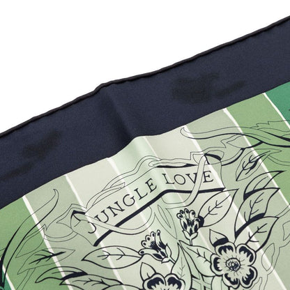 Hermes Carre 90 Jungle Love Scarf Large Green Navy Multicolor Silk