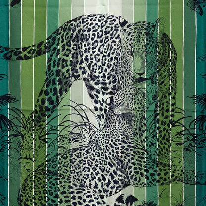Hermes Carre 90 Jungle Love Scarf Large Green Navy Multicolor Silk