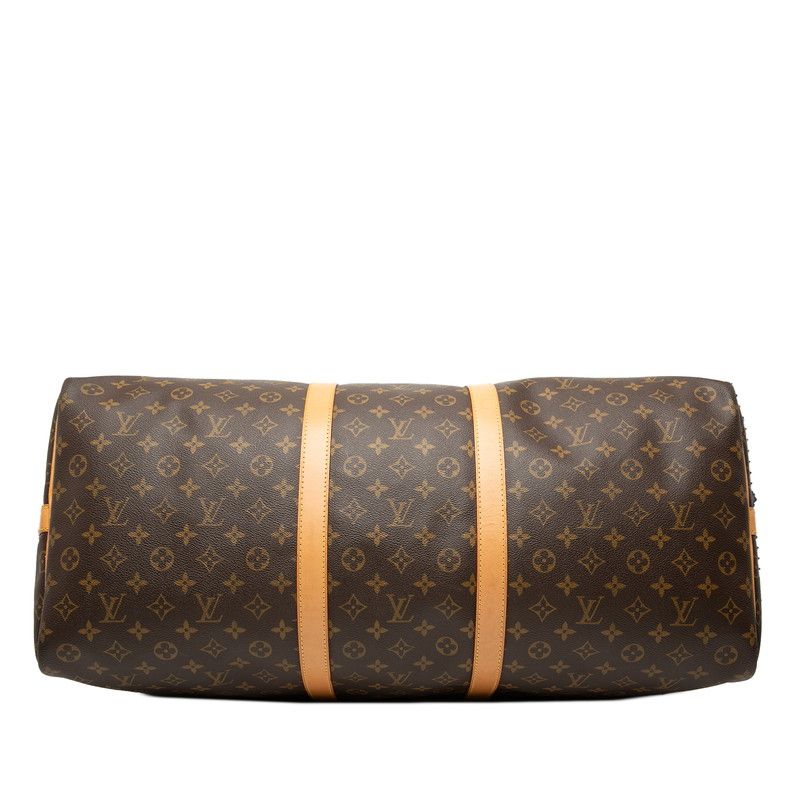 Louis Vuitton Monogram Keepall Bandouliere 60 Boston Bag 2-Way Brown Leather