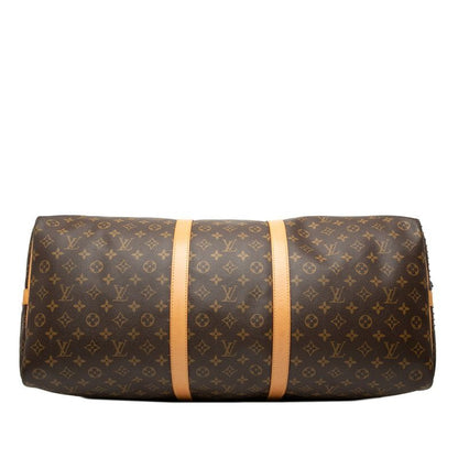 Louis Vuitton Monogram Keepall Bandouliere 60 Boston Bag 2-Way Brown Leather