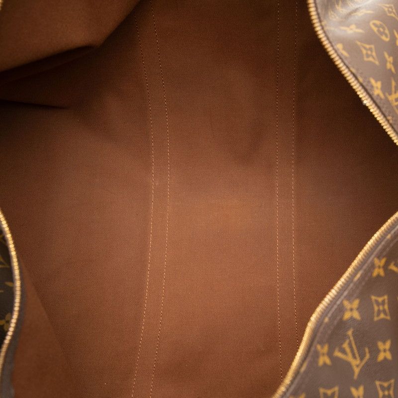 Louis Vuitton Monogram Keepall Bandouliere 60 Boston Bag 2-Way Brown Leather