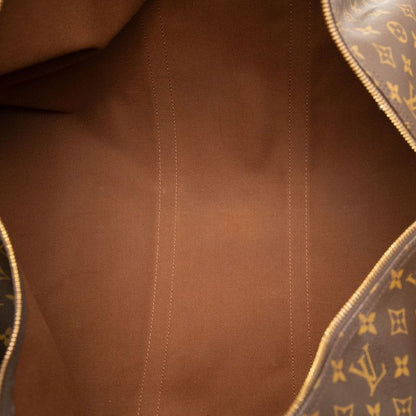 Louis Vuitton Monogram Keepall Bandouliere 60 Boston Bag 2-Way Brown Leather