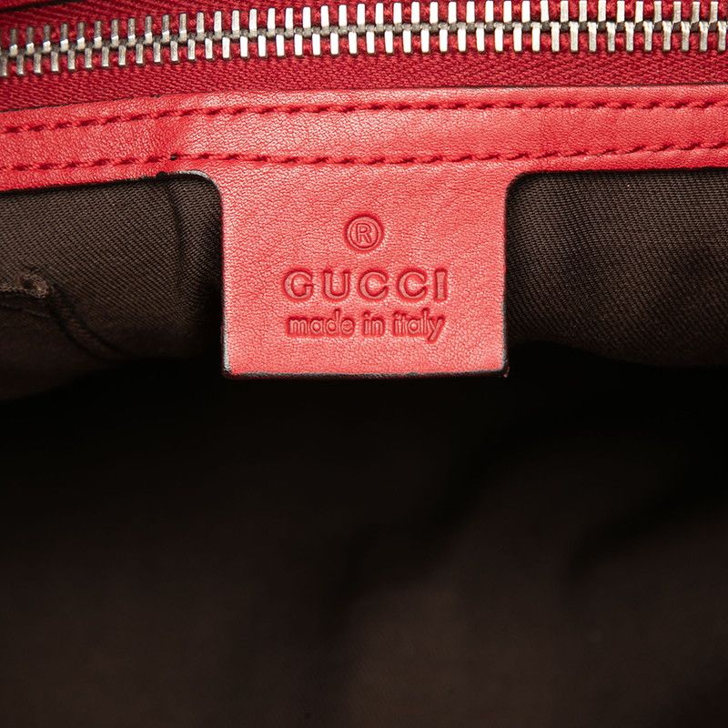 Guccissima Sherry Line Crossbody Shoulder Bag Beijing Olympics Red Leather