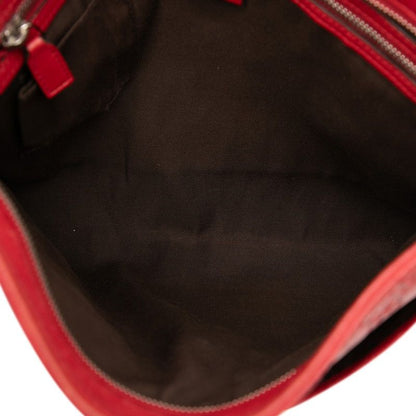 Guccissima Sherry Line Crossbody Shoulder Bag Beijing Olympics Red Leather