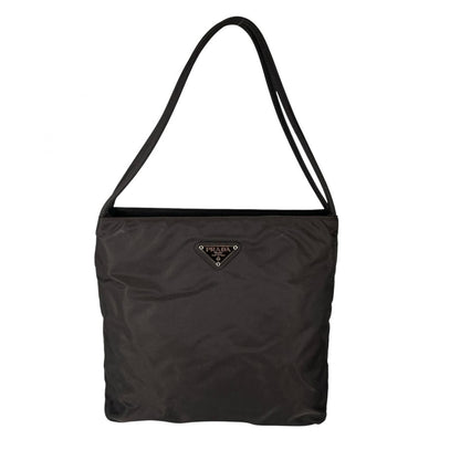 Prada Triangle Logo Handbag Nylon Gray