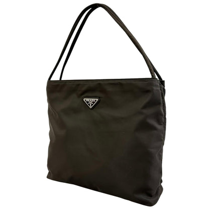 Prada Triangle Logo Handbag Nylon Black — view 2