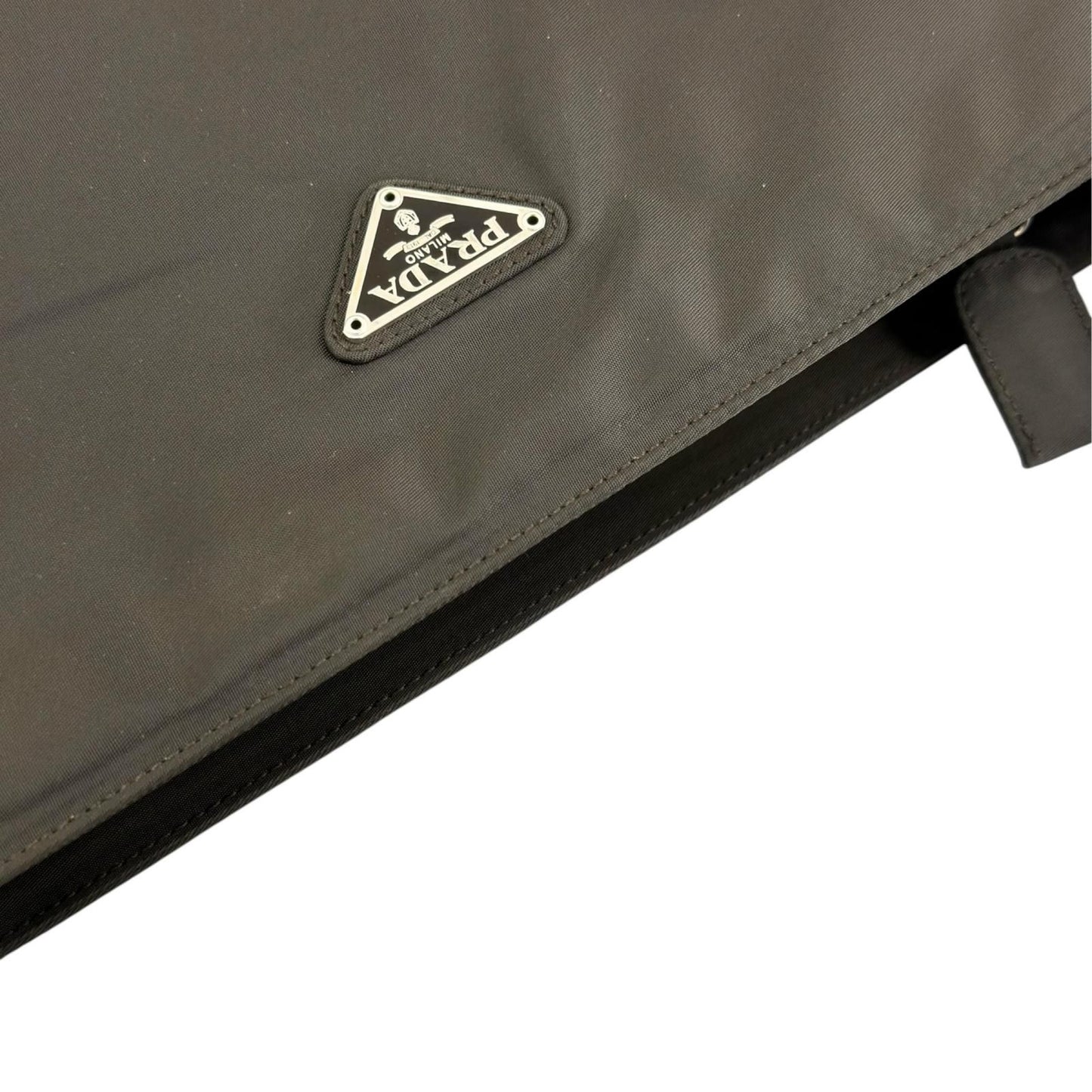 Prada Triangle Logo Handbag Nylon Black — view 6
