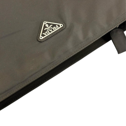 Prada Triangle Logo Handbag Nylon Black — view 6