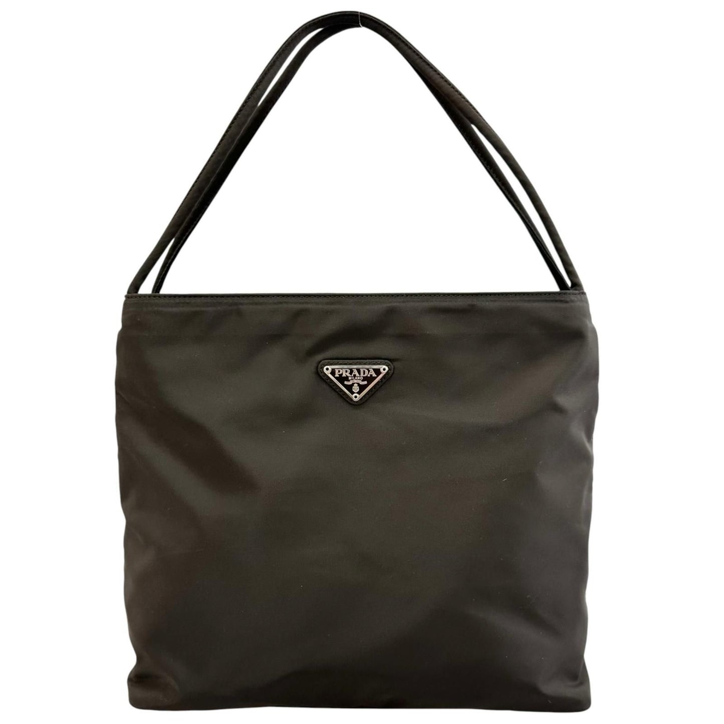 Prada Triangle Logo Handbag Nylon Black