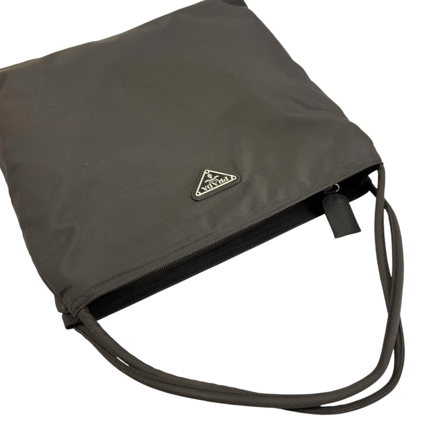 Prada Triangle Logo Handbag Nylon Black — view 5