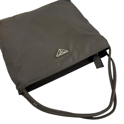 Prada Triangle Logo Handbag Nylon Black — view 5