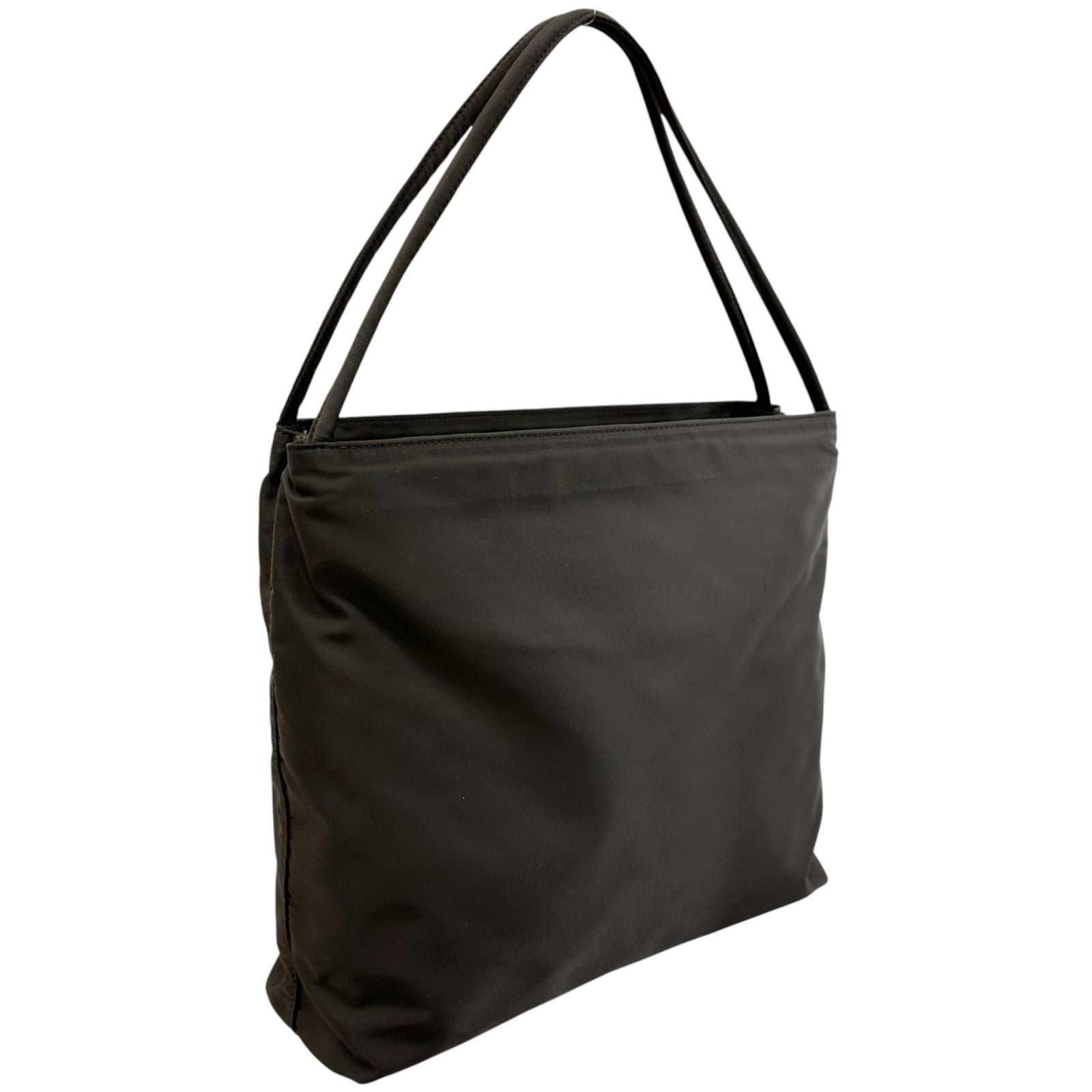 Prada Triangle Logo Handbag Nylon Black — view 3
