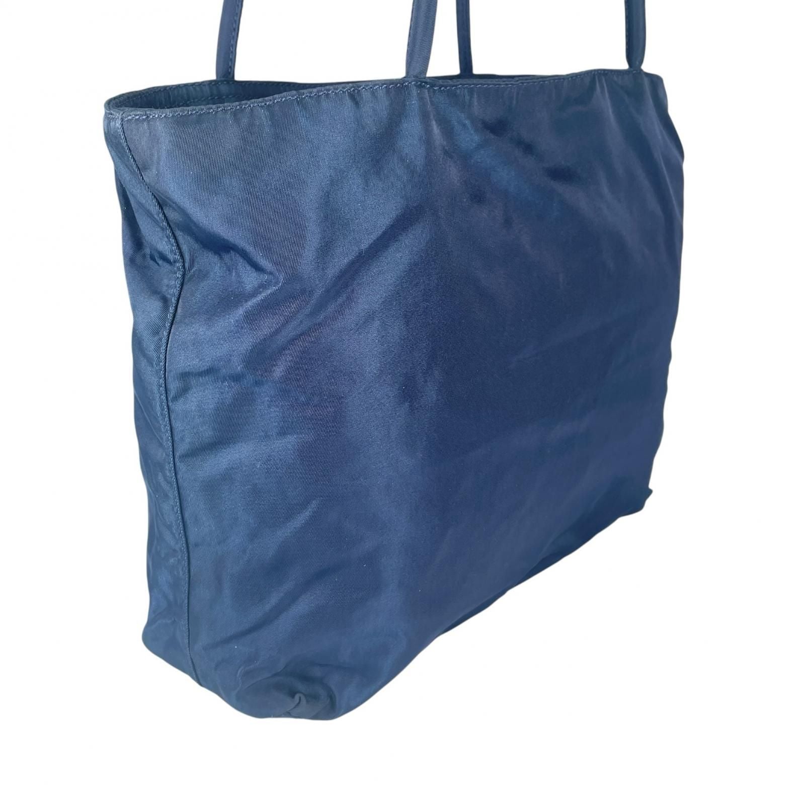 Prada Triangle Logo Shoulder Bag Nylon Blue — view 3