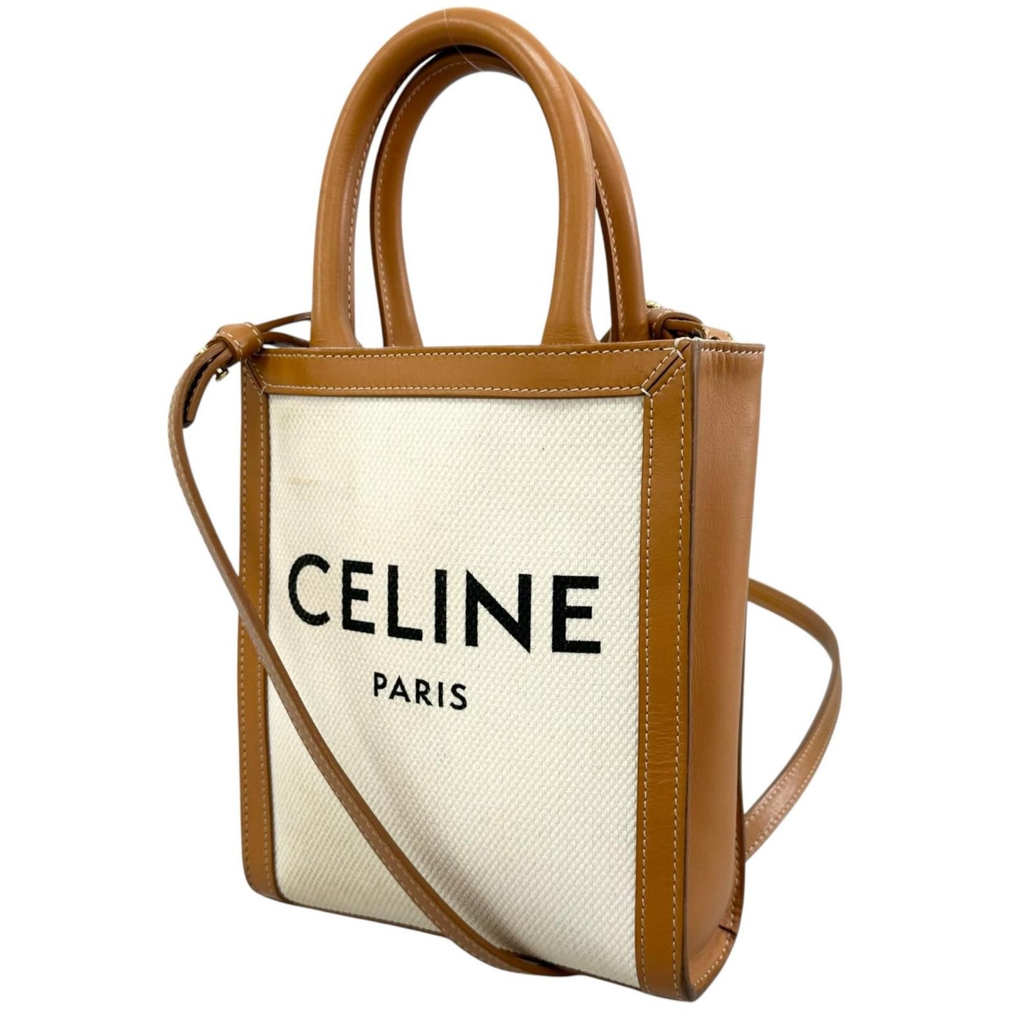 Celine Mini Vertical Cabas Shoulder Bag Beige — view 2