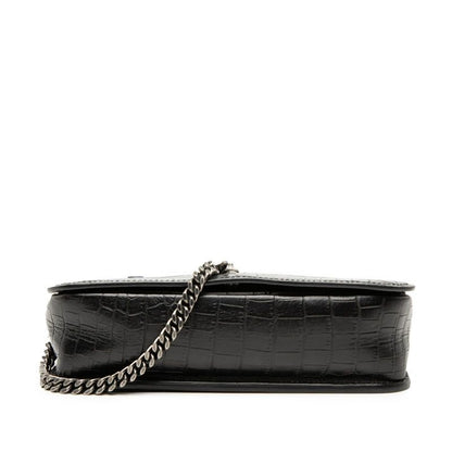 Saint Laurent Charlotte Toy Croco Shoulder Bag