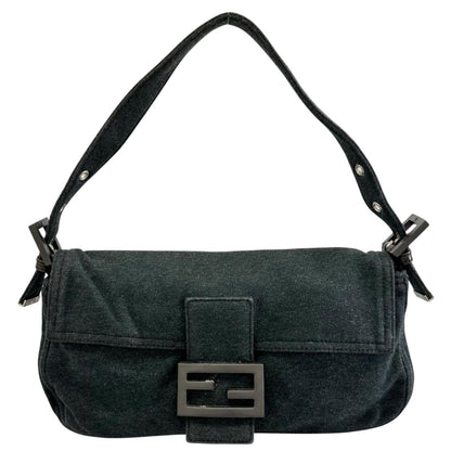 Fendi Mamma Baguette Shoulder Bag Cotton Dark Gray