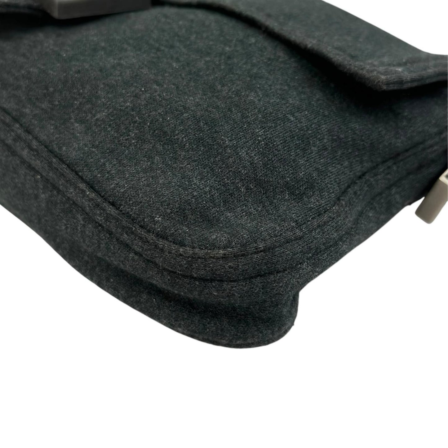 Fendi Mamma Baguette Shoulder Bag Cotton Dark Gray — view 8