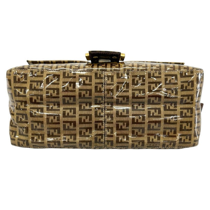 Fendi Zucchino Mamma Baguette Shoulder Bag Patent Brown — view 4