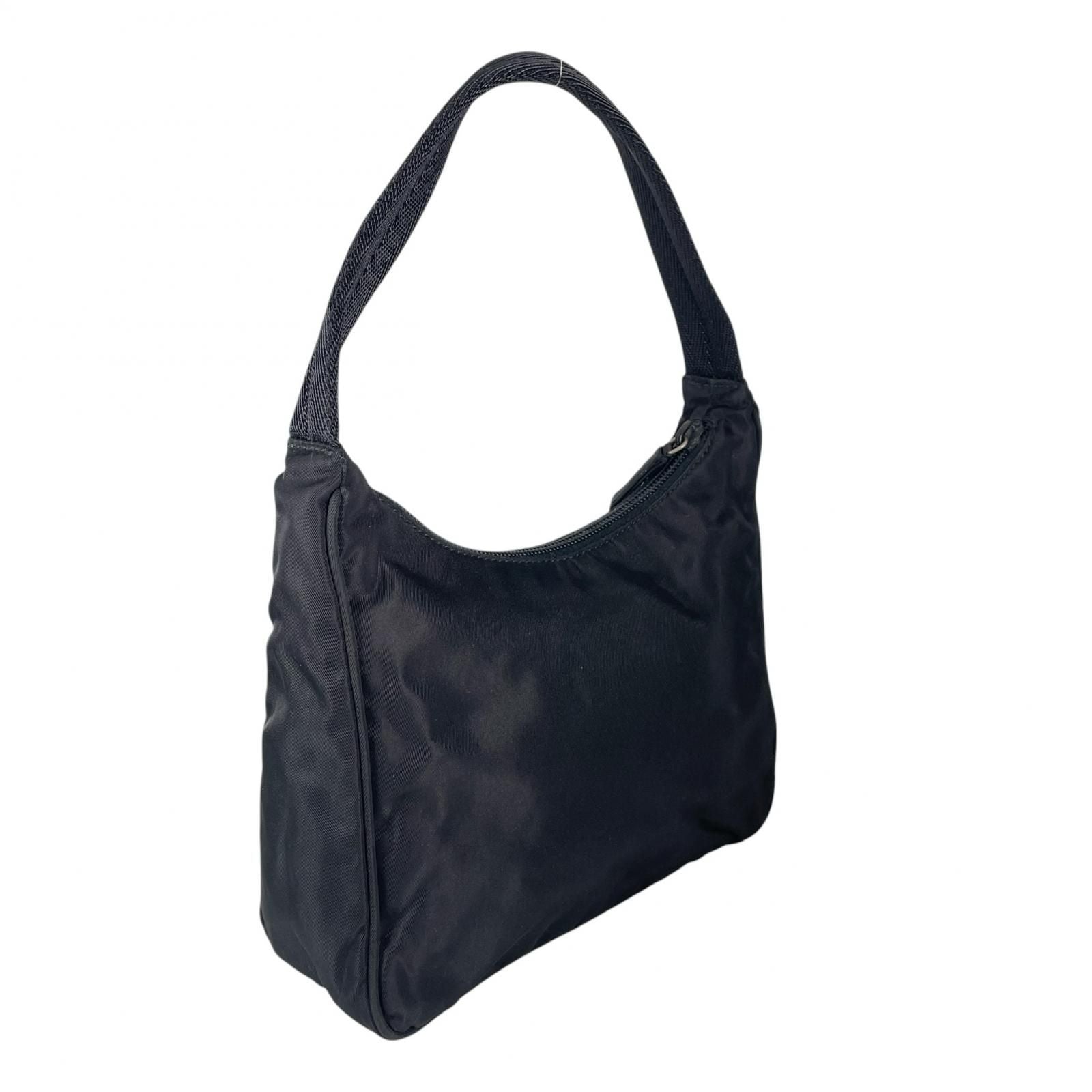 Prada Triangle Logo Handbag Nylon Black — view 3