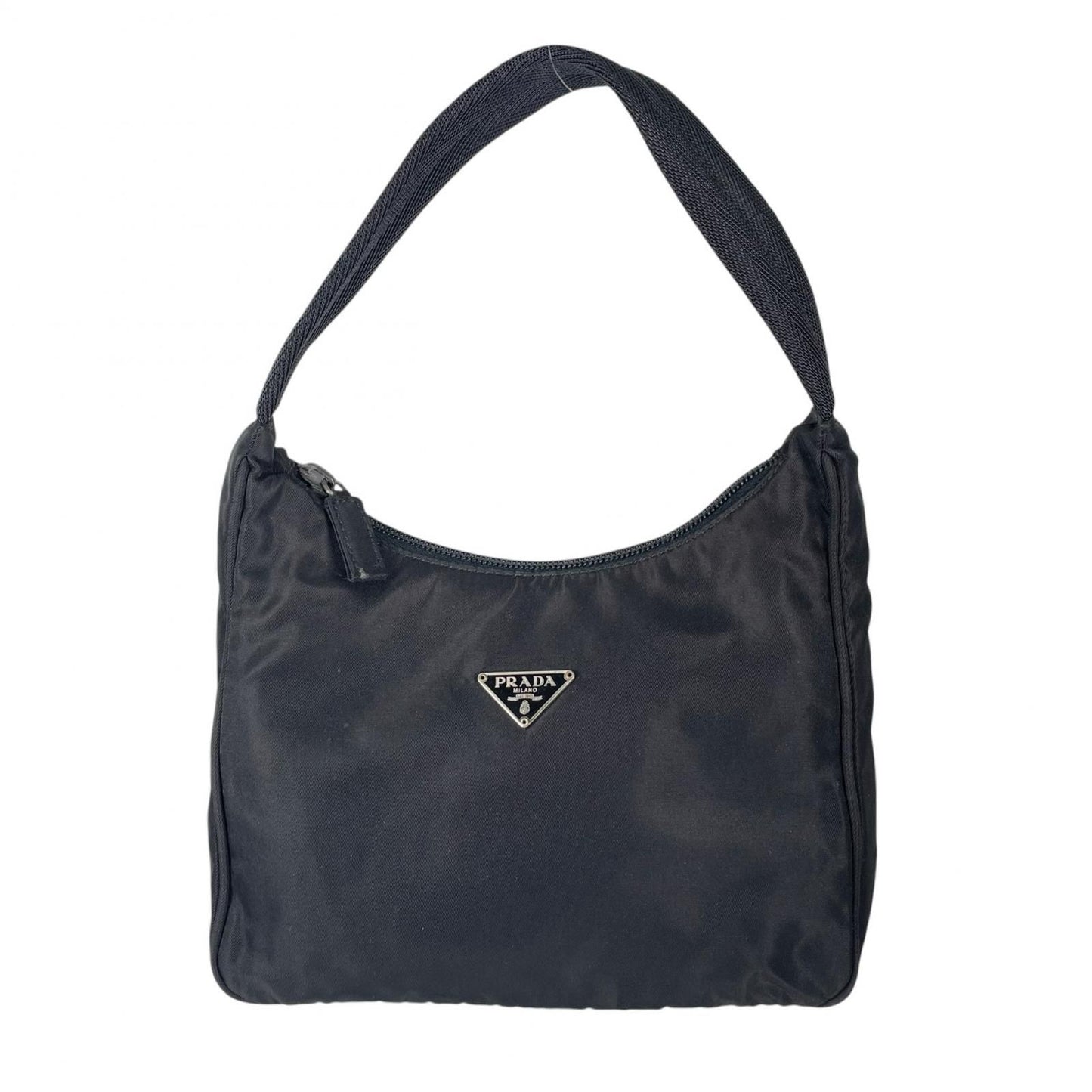 Prada Triangle Logo Handbag Nylon Black