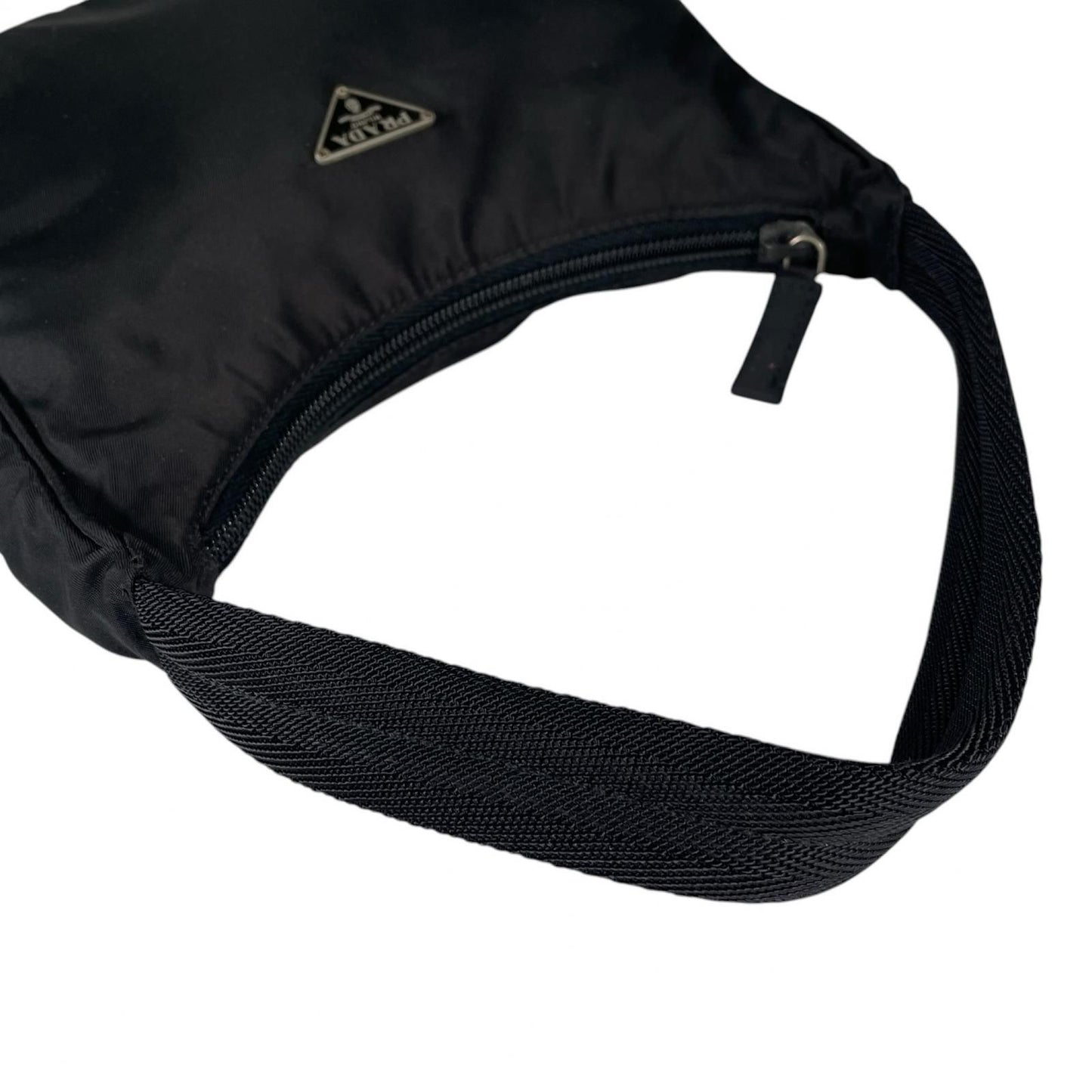 Prada Triangle Logo Handbag Nylon Black — view 5