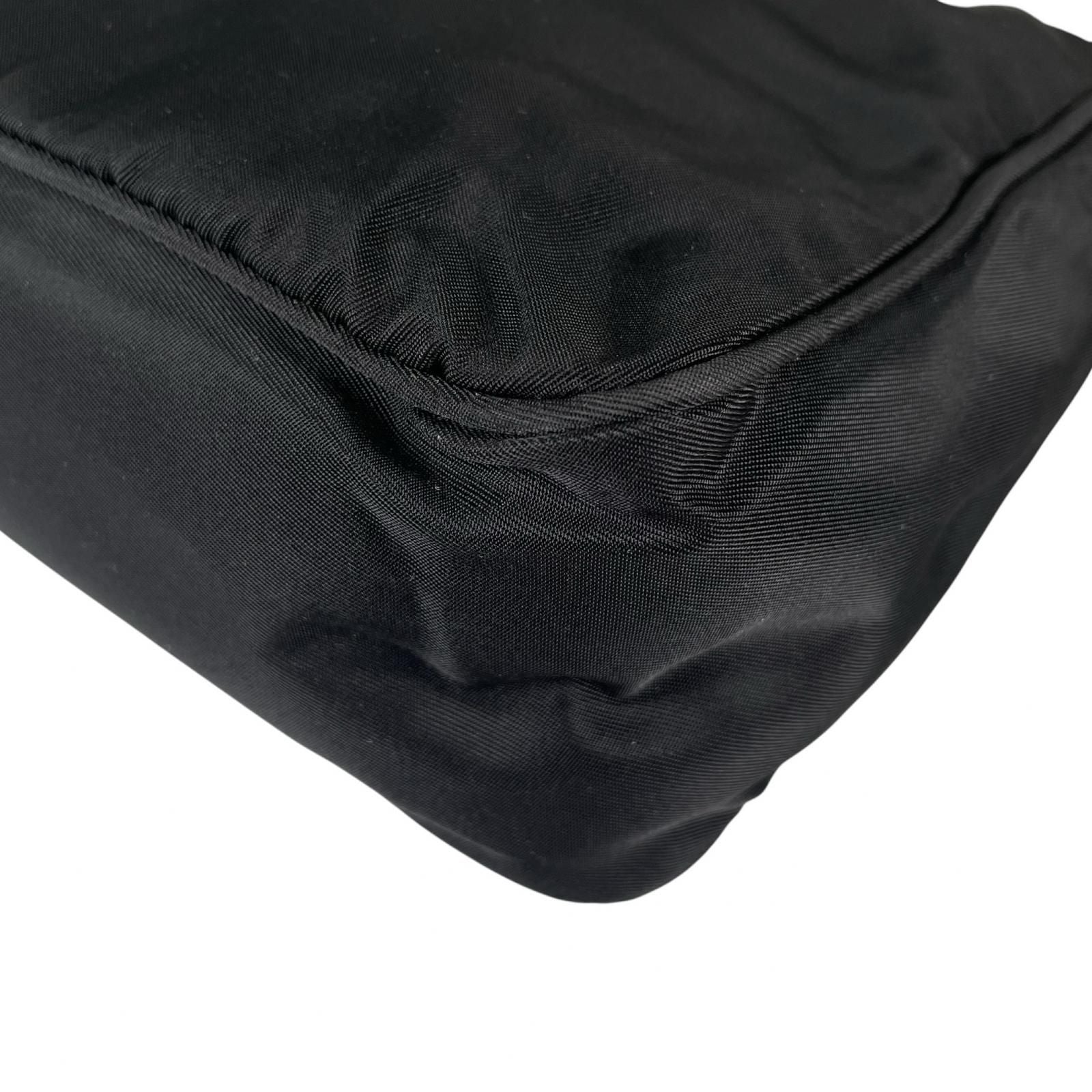 Prada Triangle Logo Handbag Nylon Black — view 6