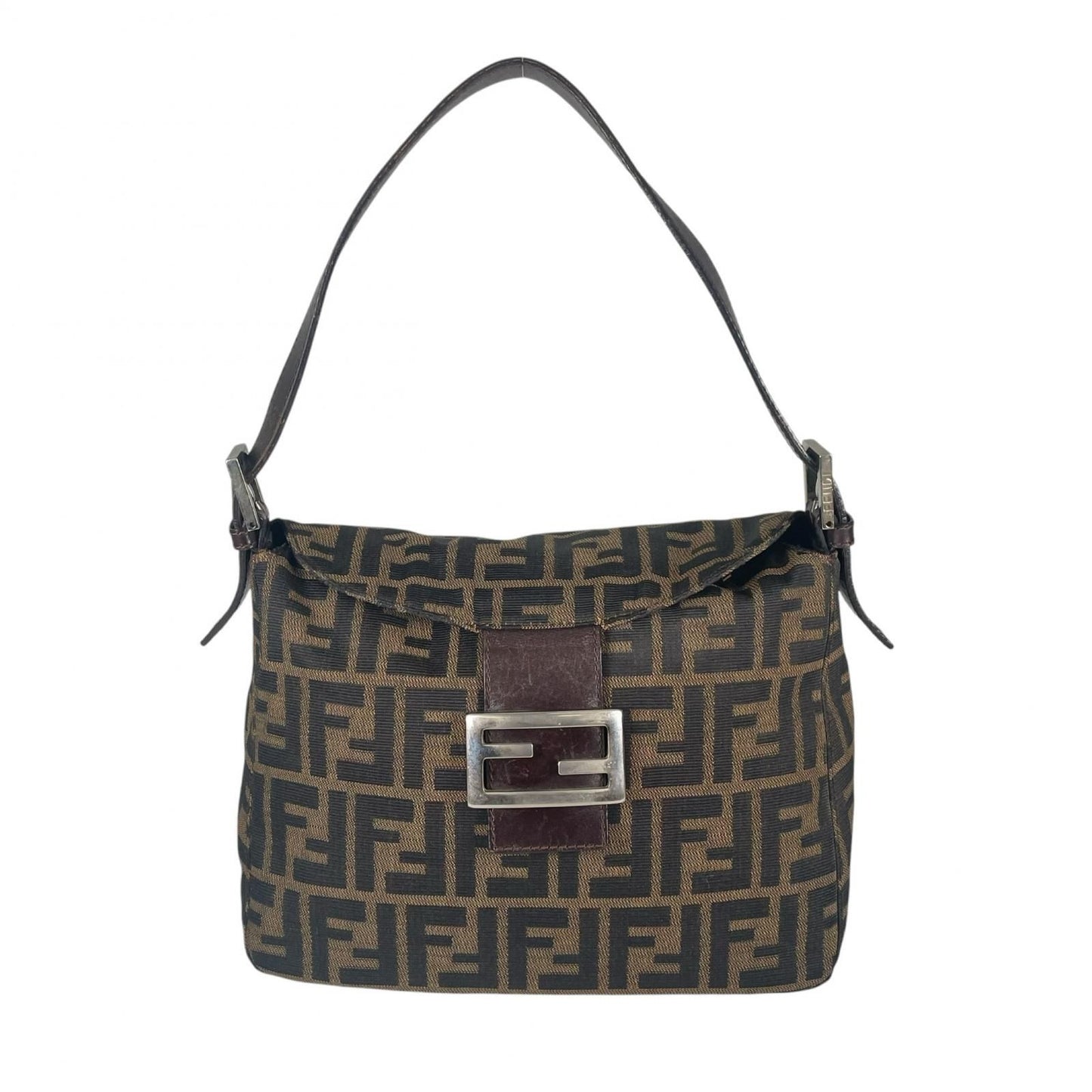 Fendi Zucca Handbag Canvas Brown